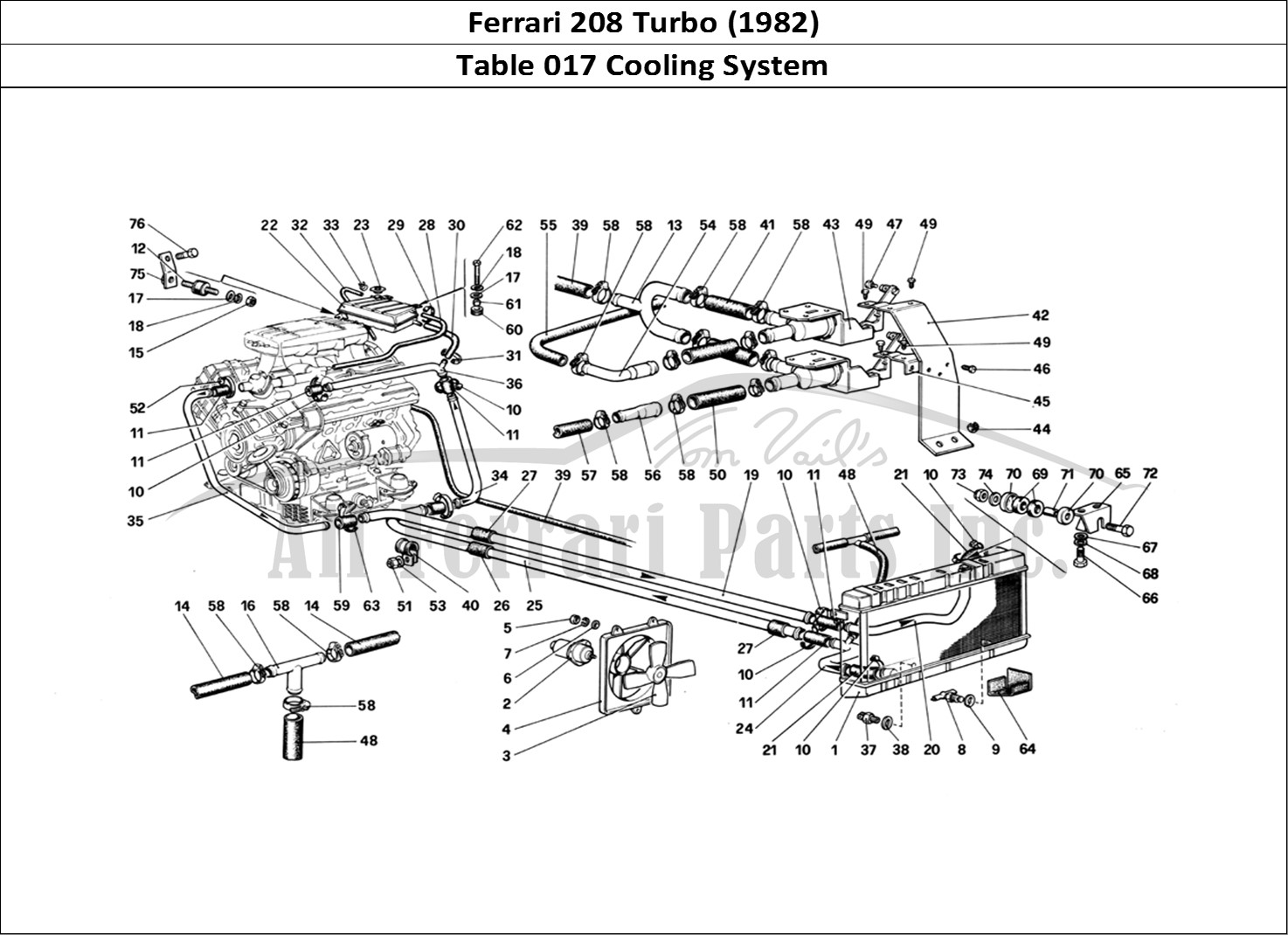 Ferrari Parts Ferrari 208 Turbo (1982) Page 017 Cooling System