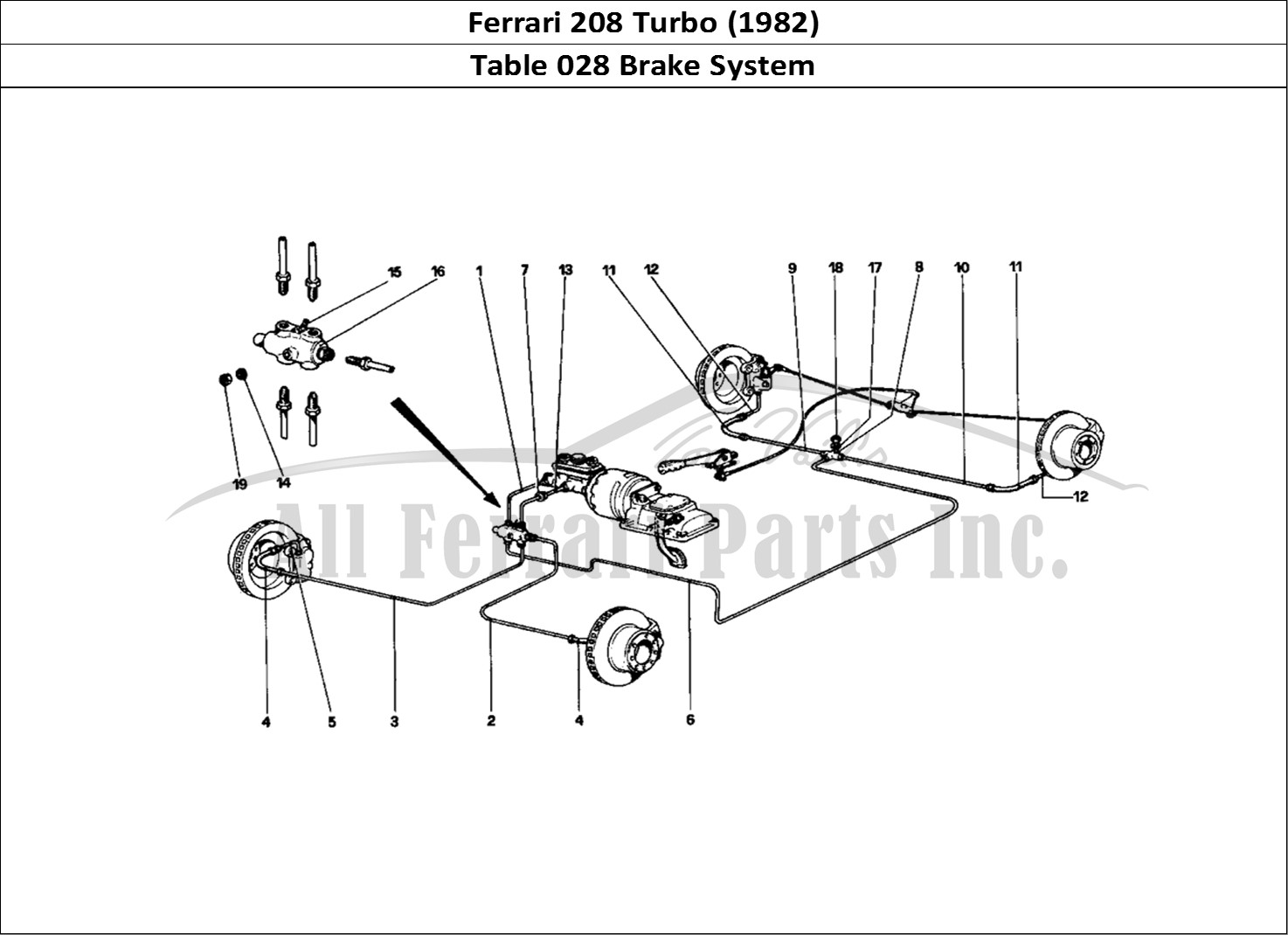 Ferrari Parts Ferrari 208 Turbo (1982) Page 028 Brake System