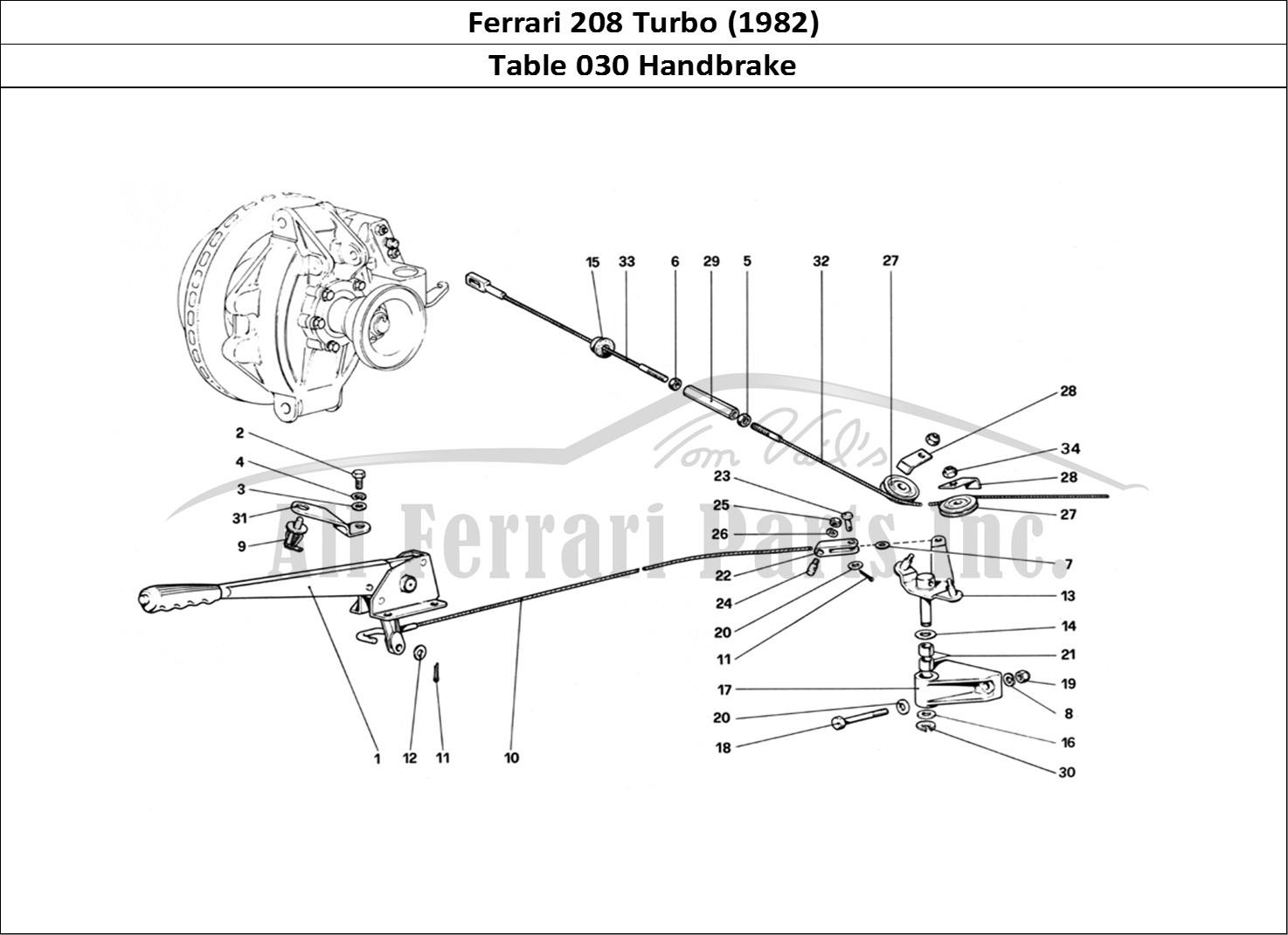 Ferrari Parts Ferrari 208 Turbo (1982) Page 030 Hand-Brake Controll