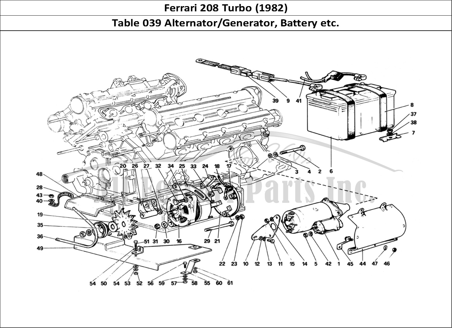 Ferrari Parts Ferrari 208 Turbo (1982) Page 039 Electric Generating Syste