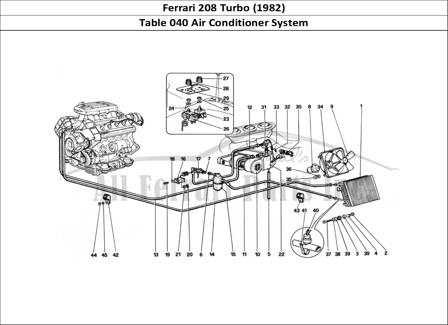 Ferrari Parts Ferrari 208 Turbo (1982) Page 040 Air Conditioning System