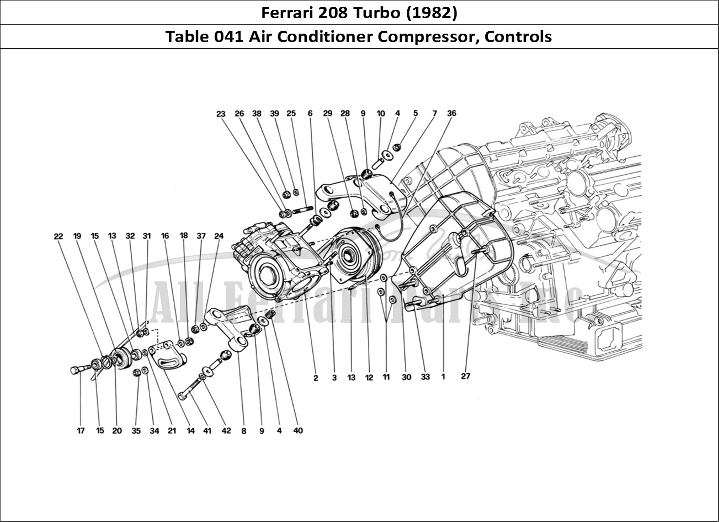Ferrari Parts Ferrari 208 Turbo (1982) Page 041 Air Conditioning Compress