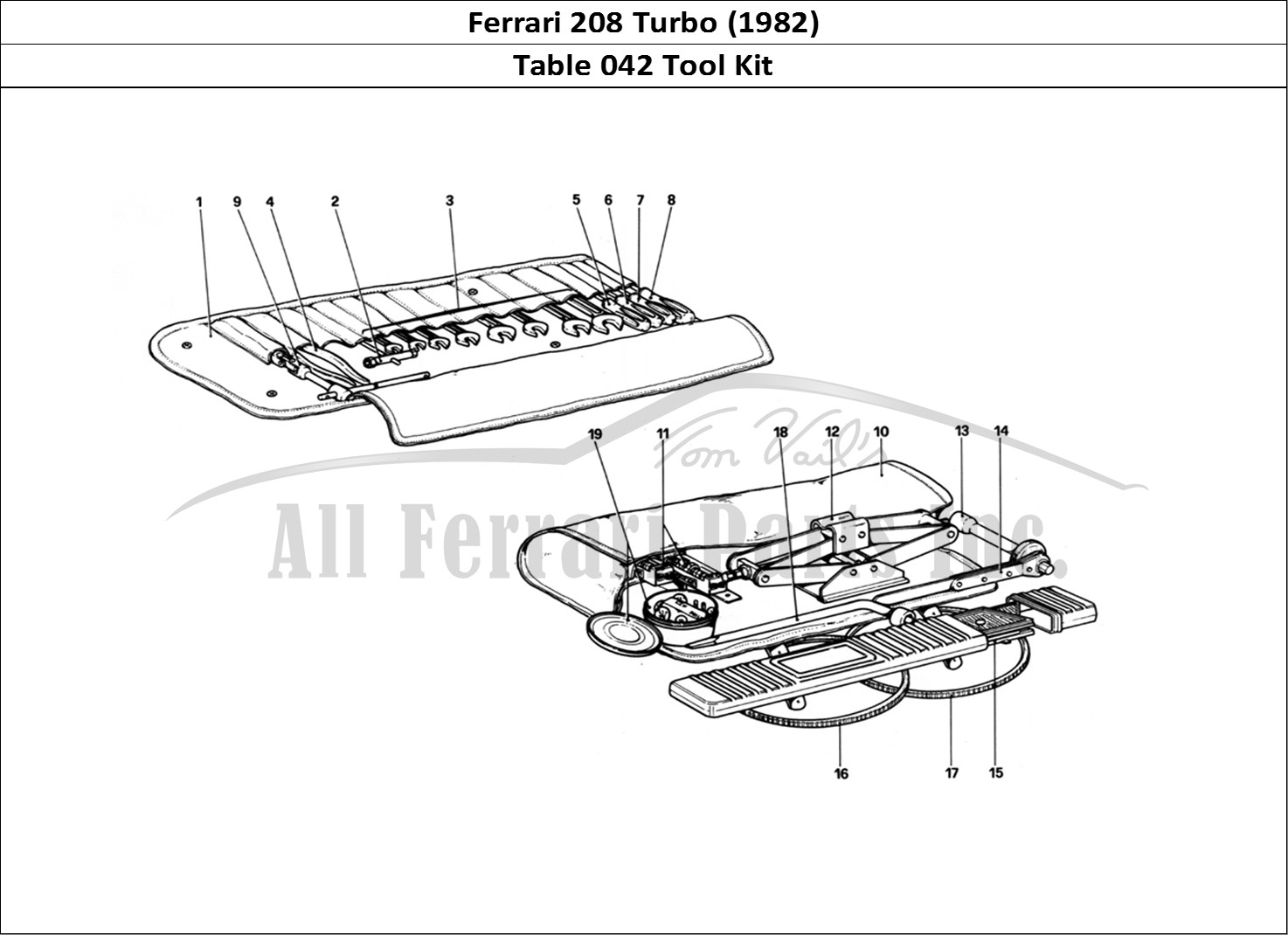 Ferrari Parts Ferrari 208 Turbo (1982) Page 042 Tool - Kit