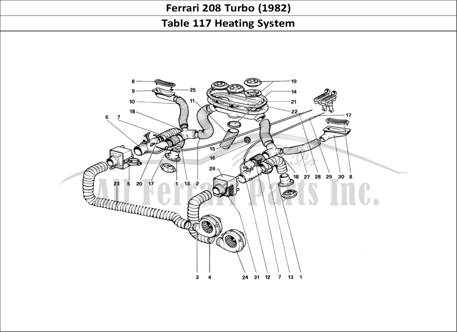 Ferrari Parts Ferrari 208 Turbo (1982) Page 117 Heating System