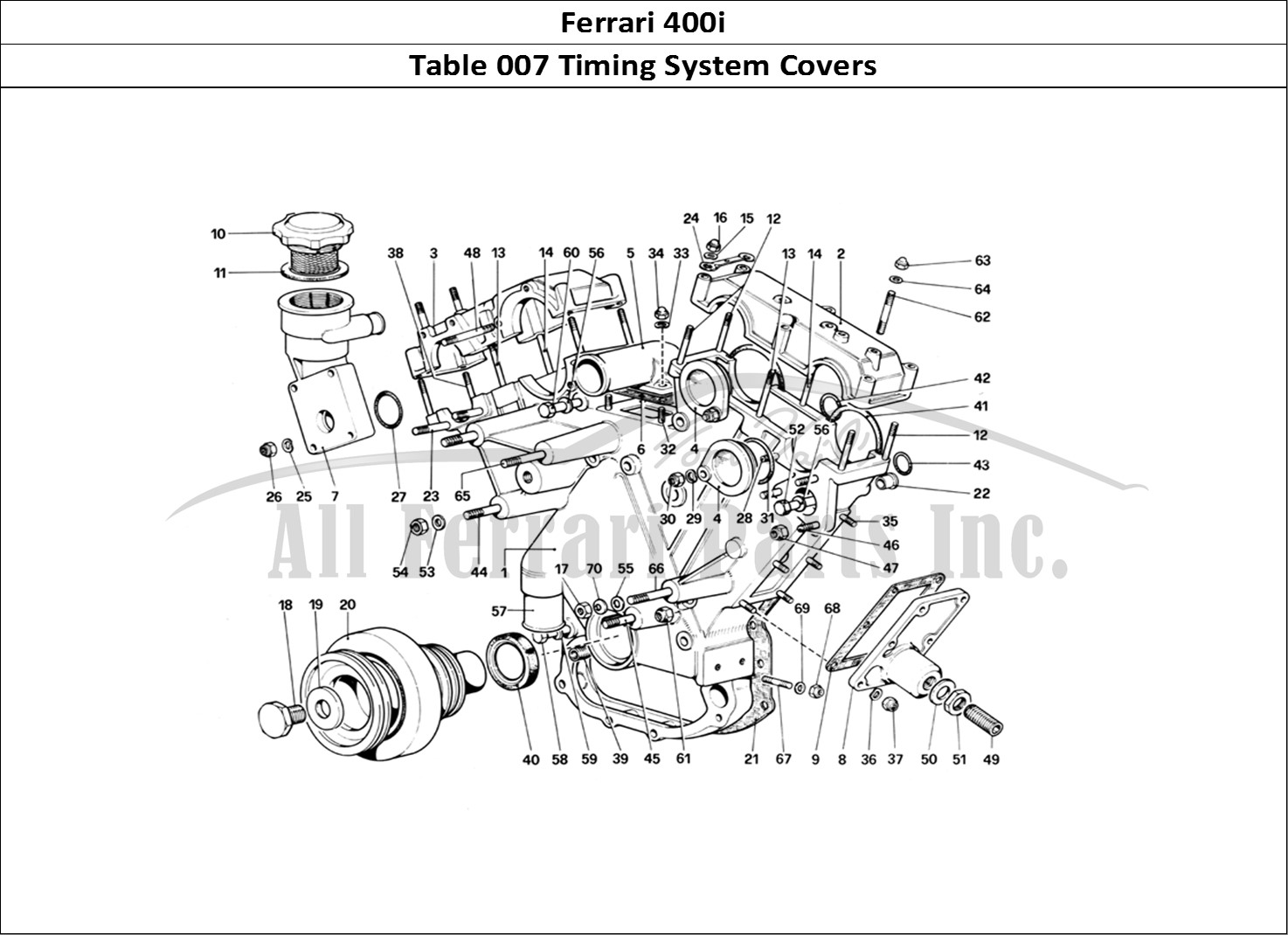 Ferrari Parts Ferrari 400i (1983 Mechanical) Page 007 Timing System - Housing a