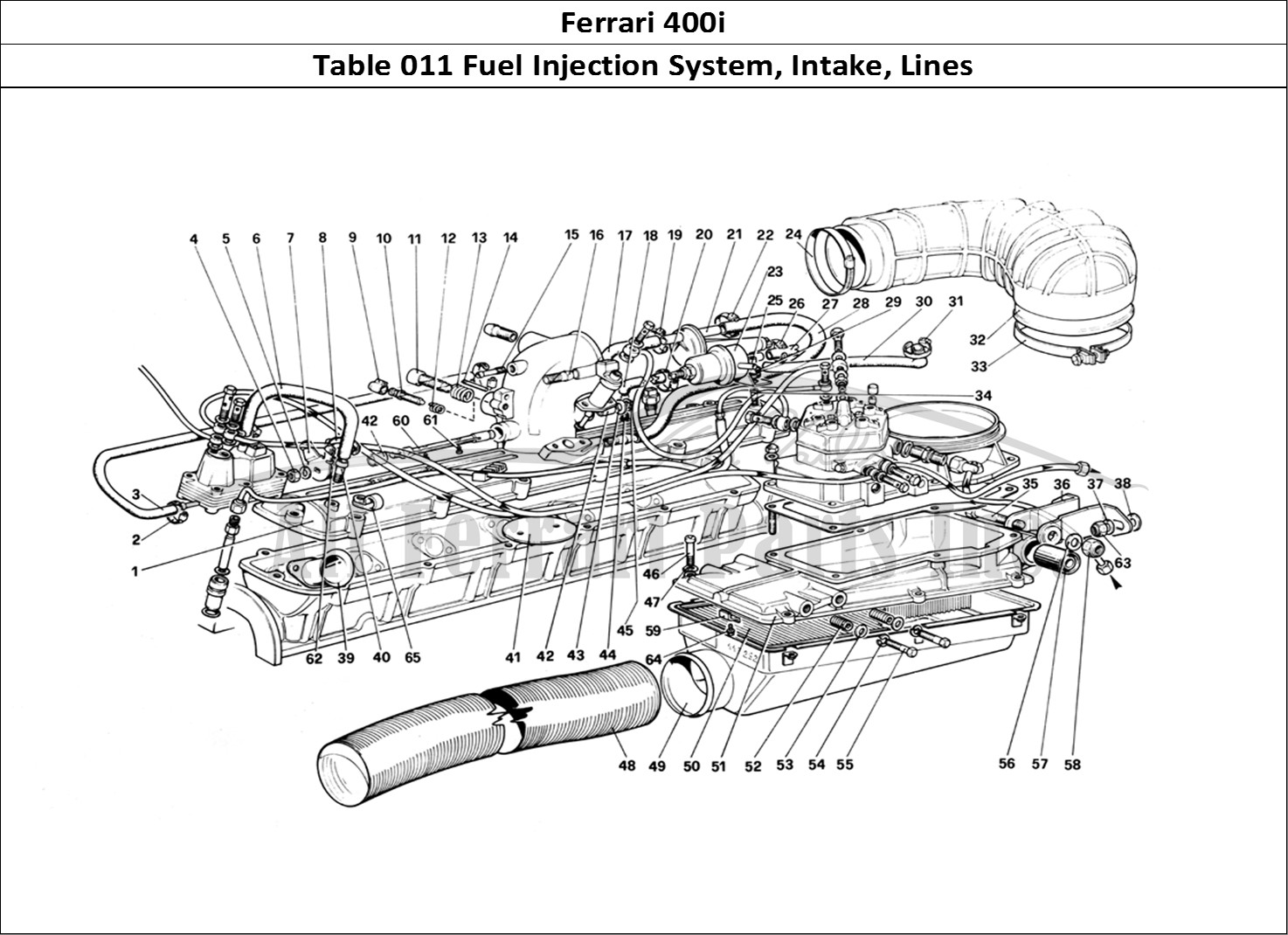 Ferrari Parts Ferrari 400i (1983 Mechanical) Page 011 Fuel Injuction System - A