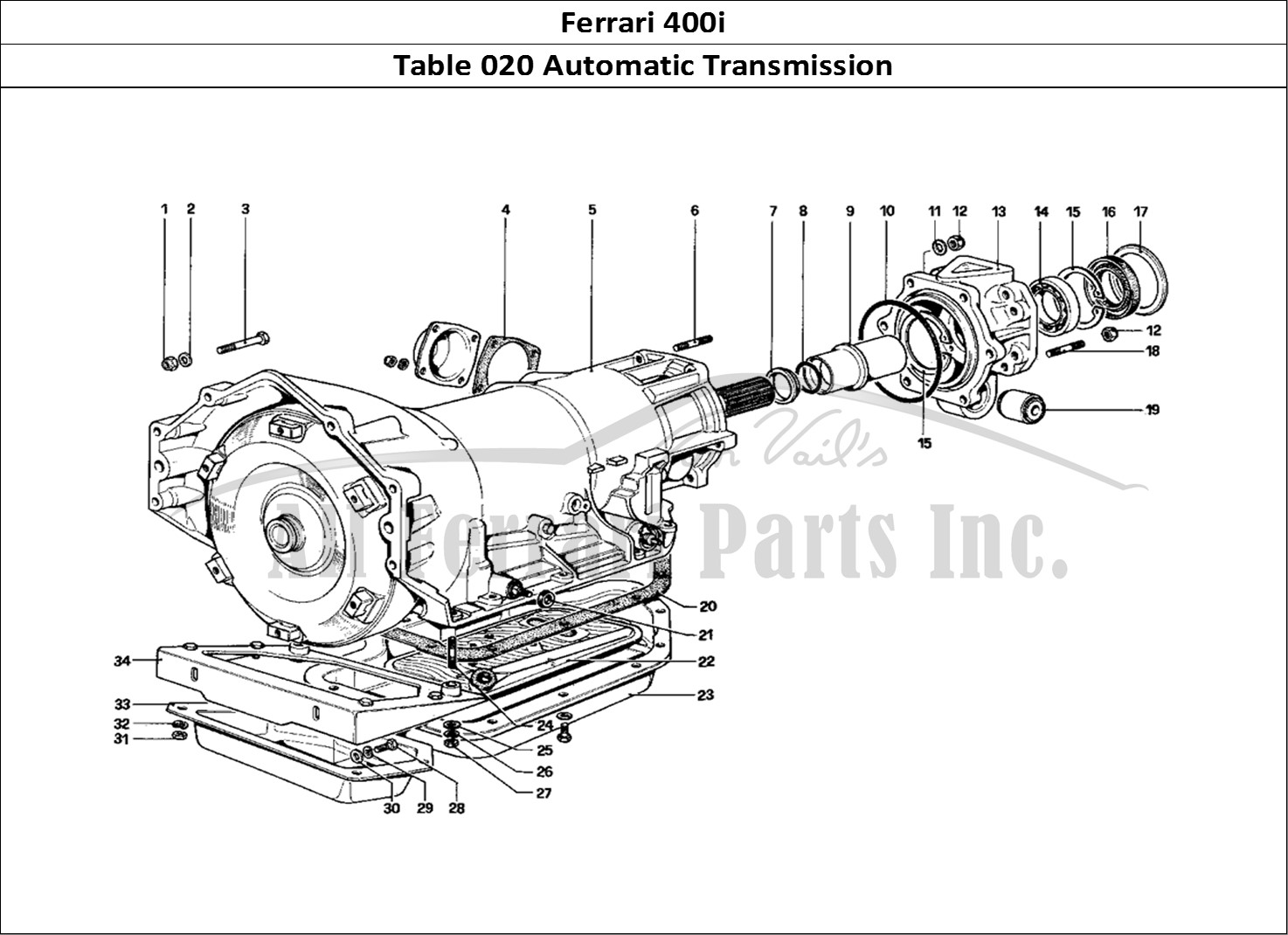 Ferrari Parts Ferrari 400i (1983 Mechanical) Page 020 Automatic Transmission (4