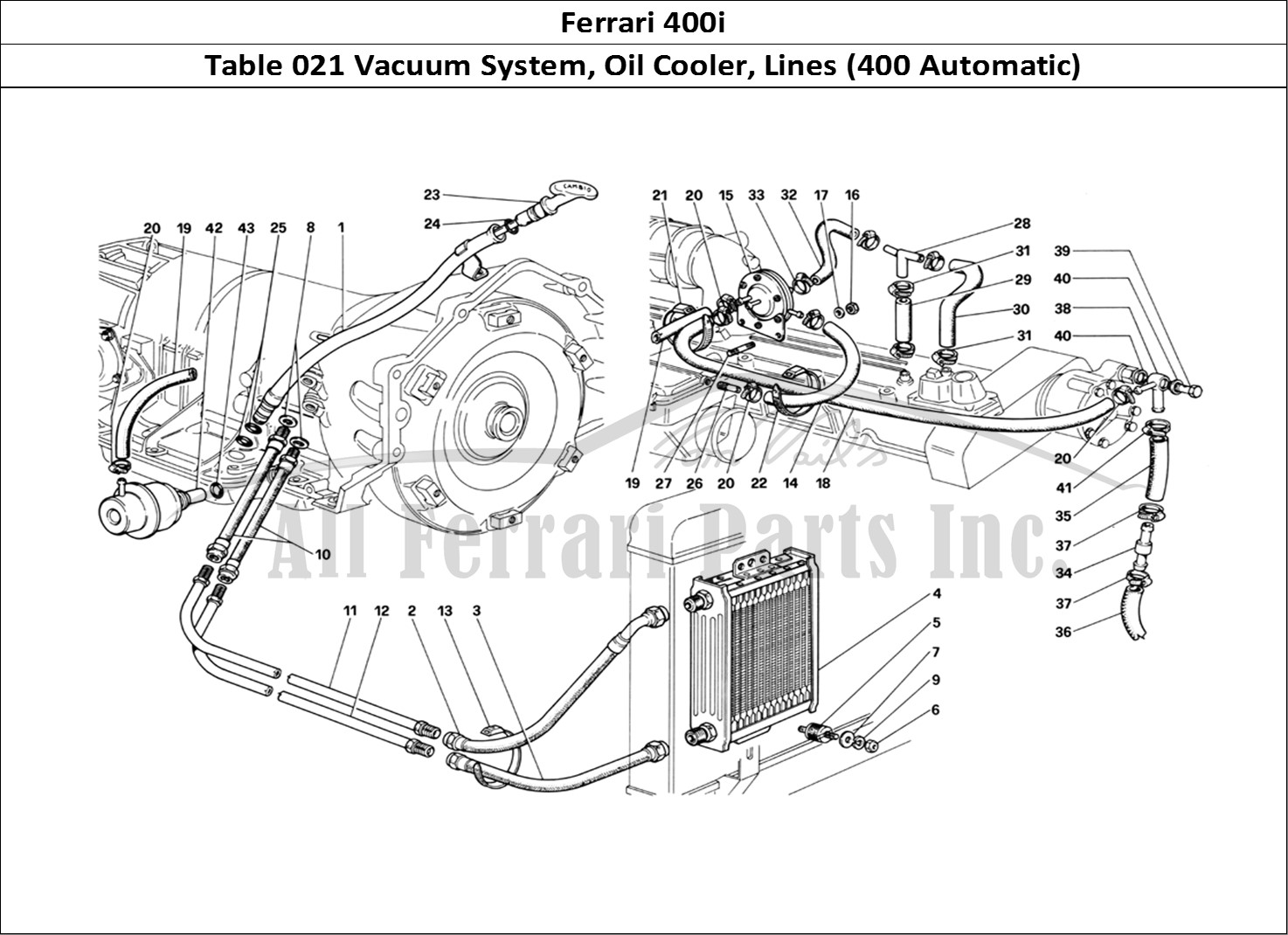 Ferrari Parts Ferrari 400i (1983 Mechanical) Page 021 Vacuum Amplifying Valve a