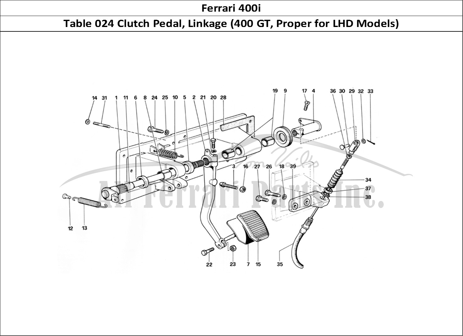 Ferrari Parts Ferrari 400i (1983 Mechanical) Page 024 Clutch Release Control (4