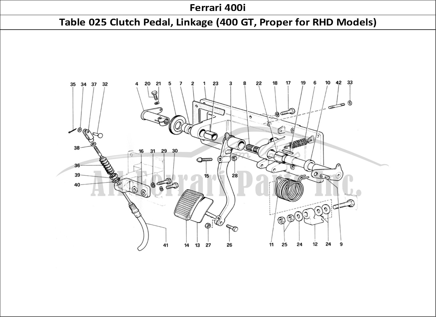 Ferrari Parts Ferrari 400i (1983 Mechanical) Page 025 Clutch Release Control (4