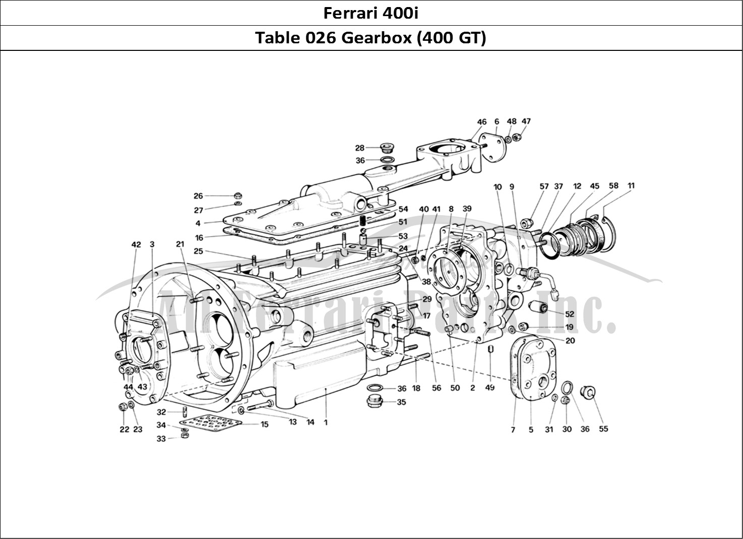 Ferrari Parts Ferrari 400i (1983 Mechanical) Page 026 Gearbox (400 GT)