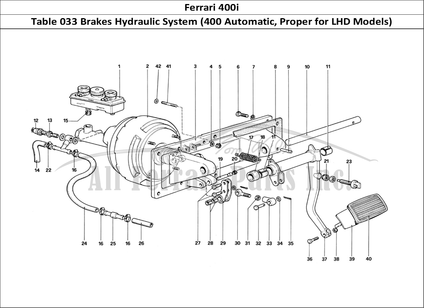 Ferrari Parts Ferrari 400i (1983 Mechanical) Page 033 Brakes Hydraulic Controll