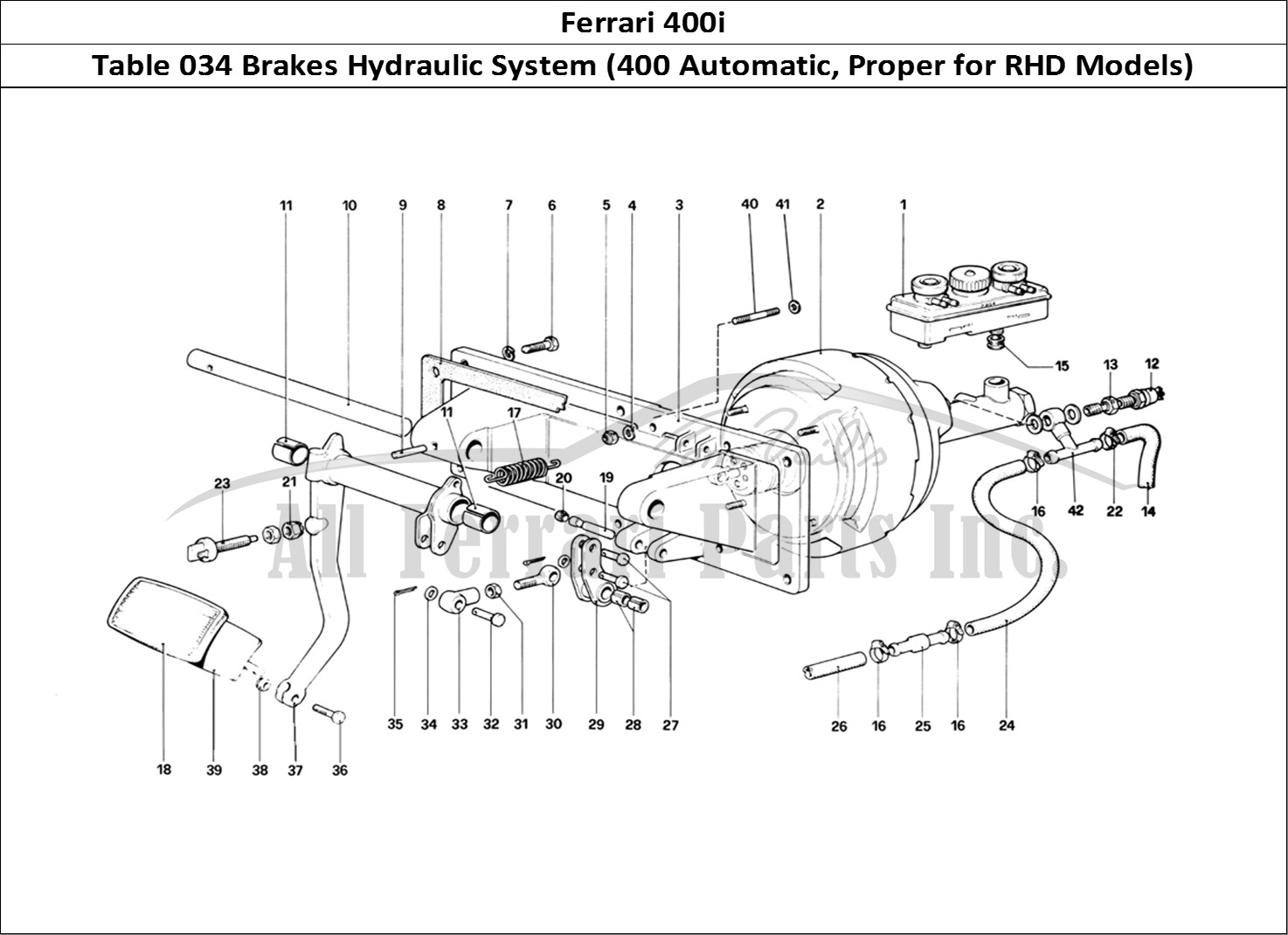 Ferrari Parts Ferrari 400i (1983 Mechanical) Page 034 Brakes Hydraulic Controll