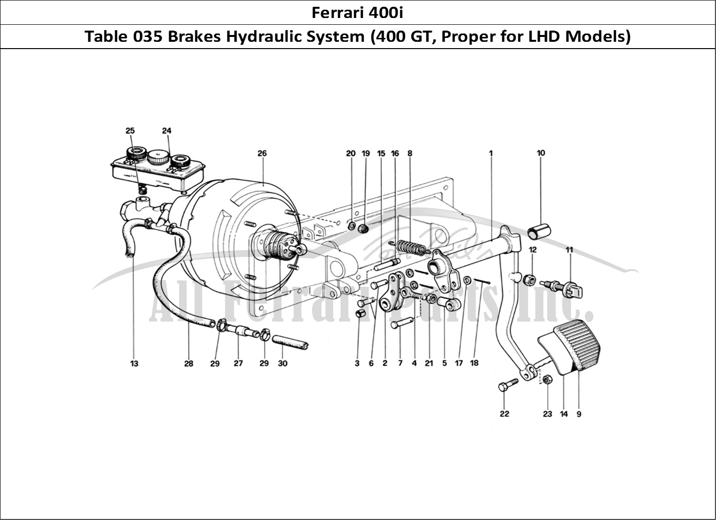 Ferrari Parts Ferrari 400i (1983 Mechanical) Page 035 Brakes Hydraulic Controll