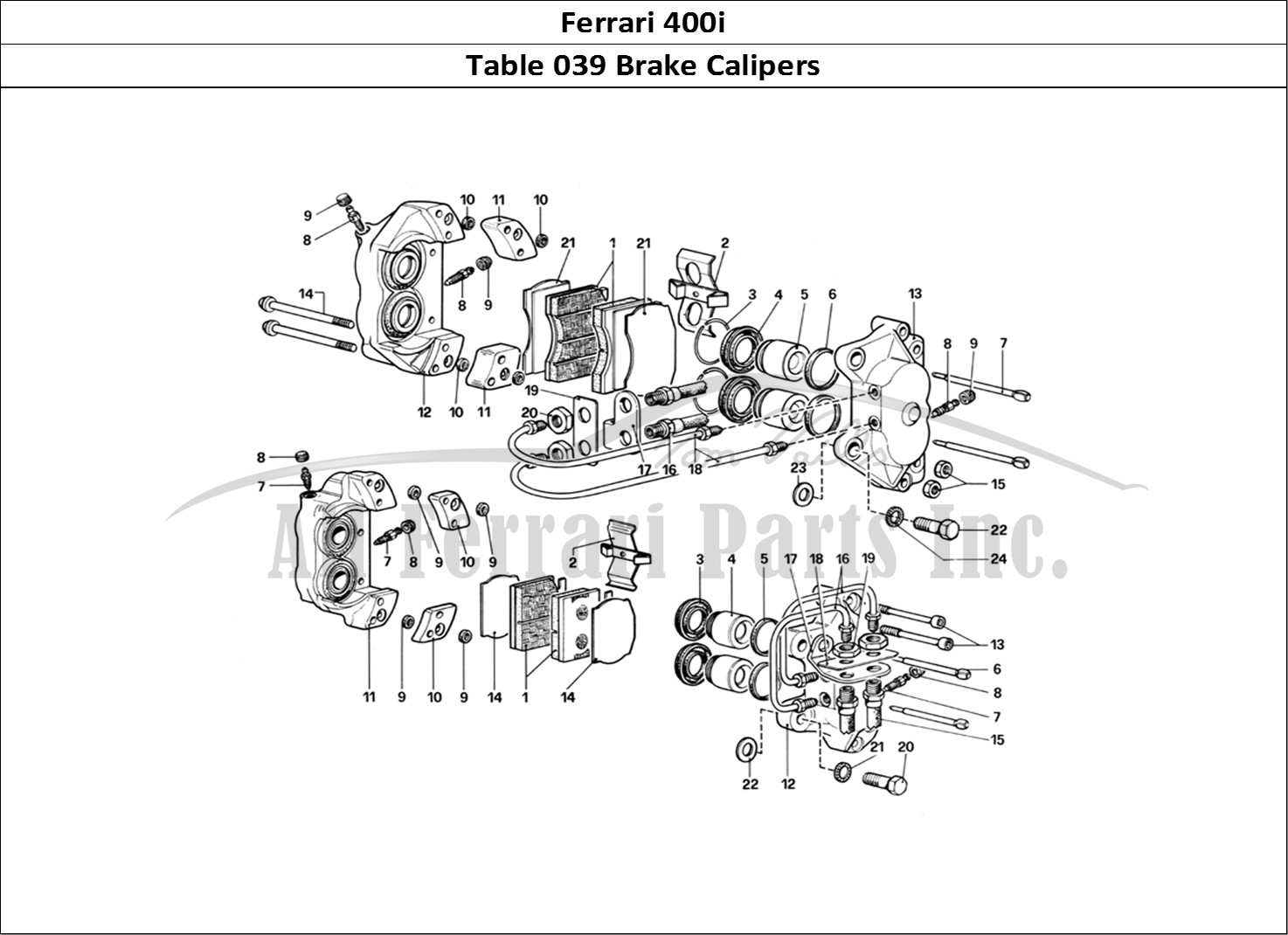 Ferrari Parts Ferrari 400i (1983 Mechanical) Page 039 Calipers for Front and Re