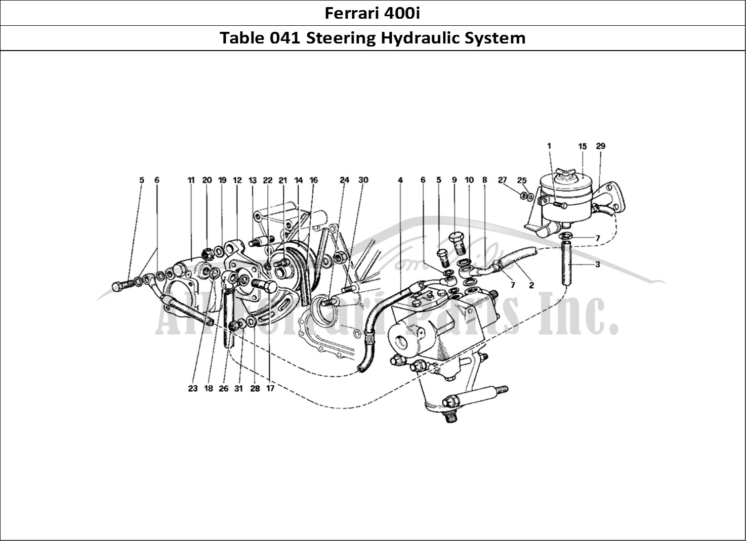 Ferrari Parts Ferrari 400i (1983 Mechanical) Page 041 Hydraulic Steering System