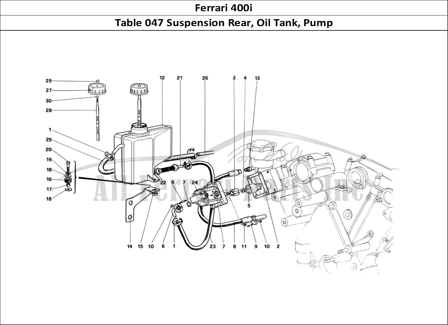 Ferrari Parts Ferrari 400i (1983 Mechanical) Page 047 Rear Suspension - Oil Tan