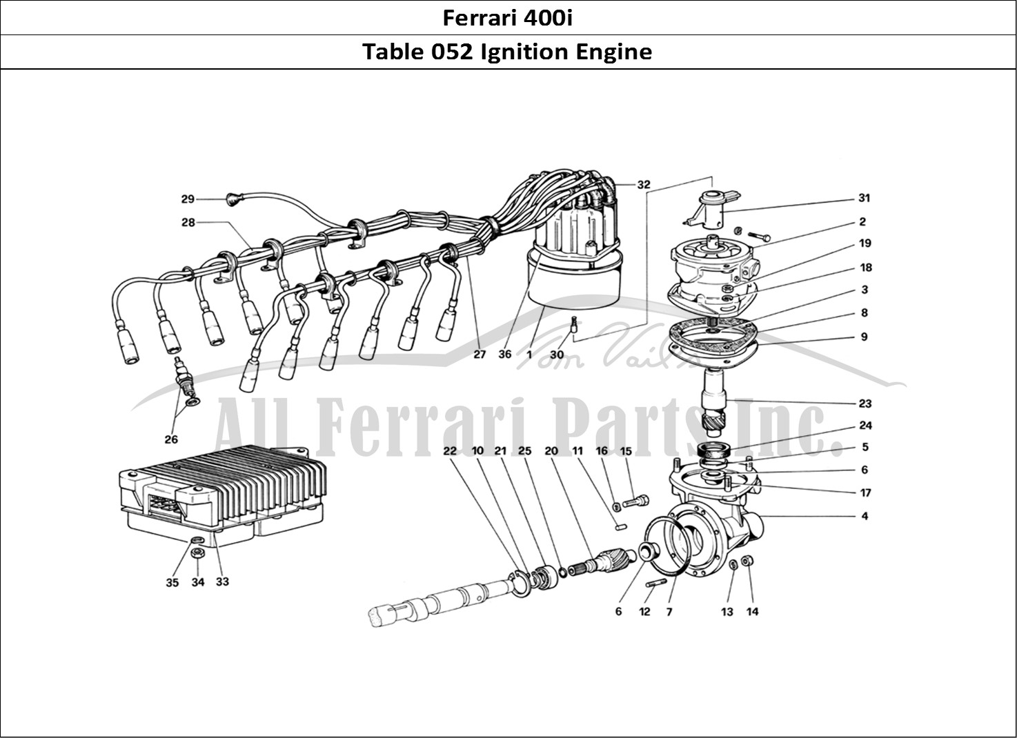 Ferrari Parts Ferrari 400i (1983 Mechanical) Page 052 Engine Ignition