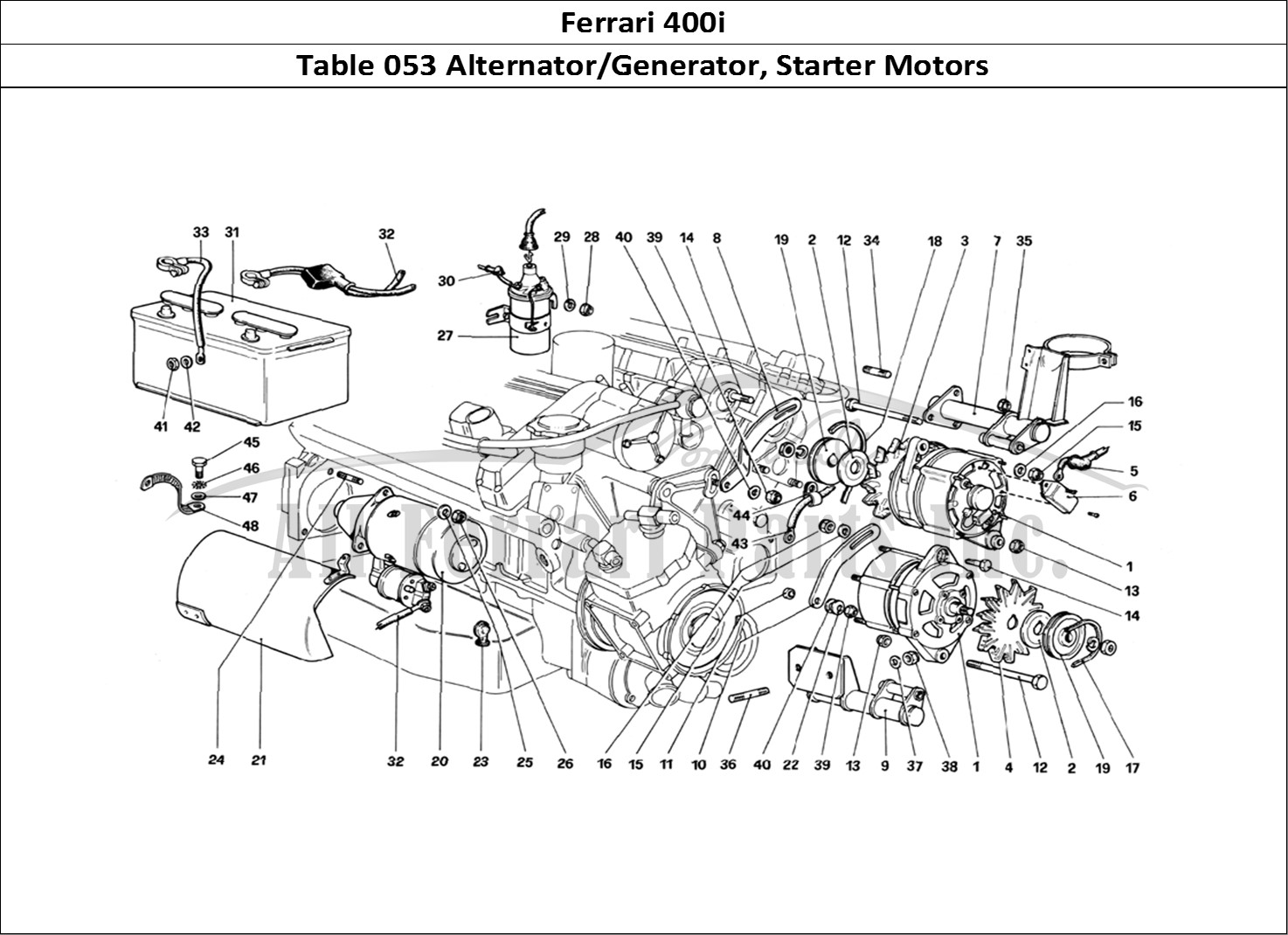Ferrari Parts Ferrari 400i (1983 Mechanical) Page 053 Current Generators and St