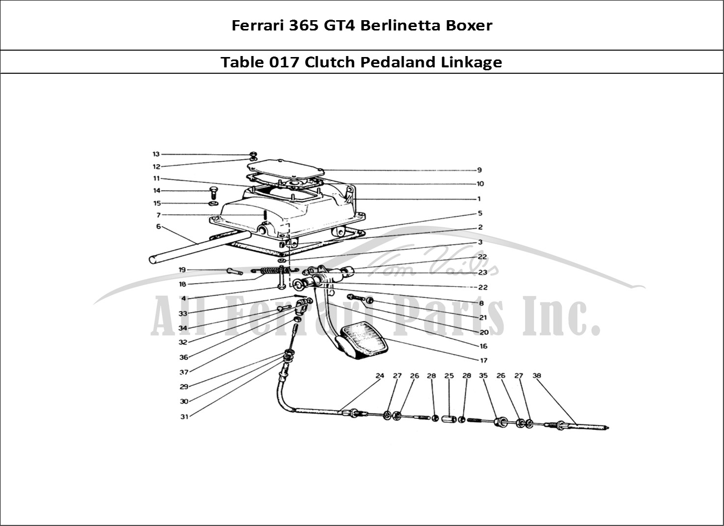 Ferrari Parts Ferrari 365 GT4 Berlinetta Boxer Page 017 Clutch Release Control