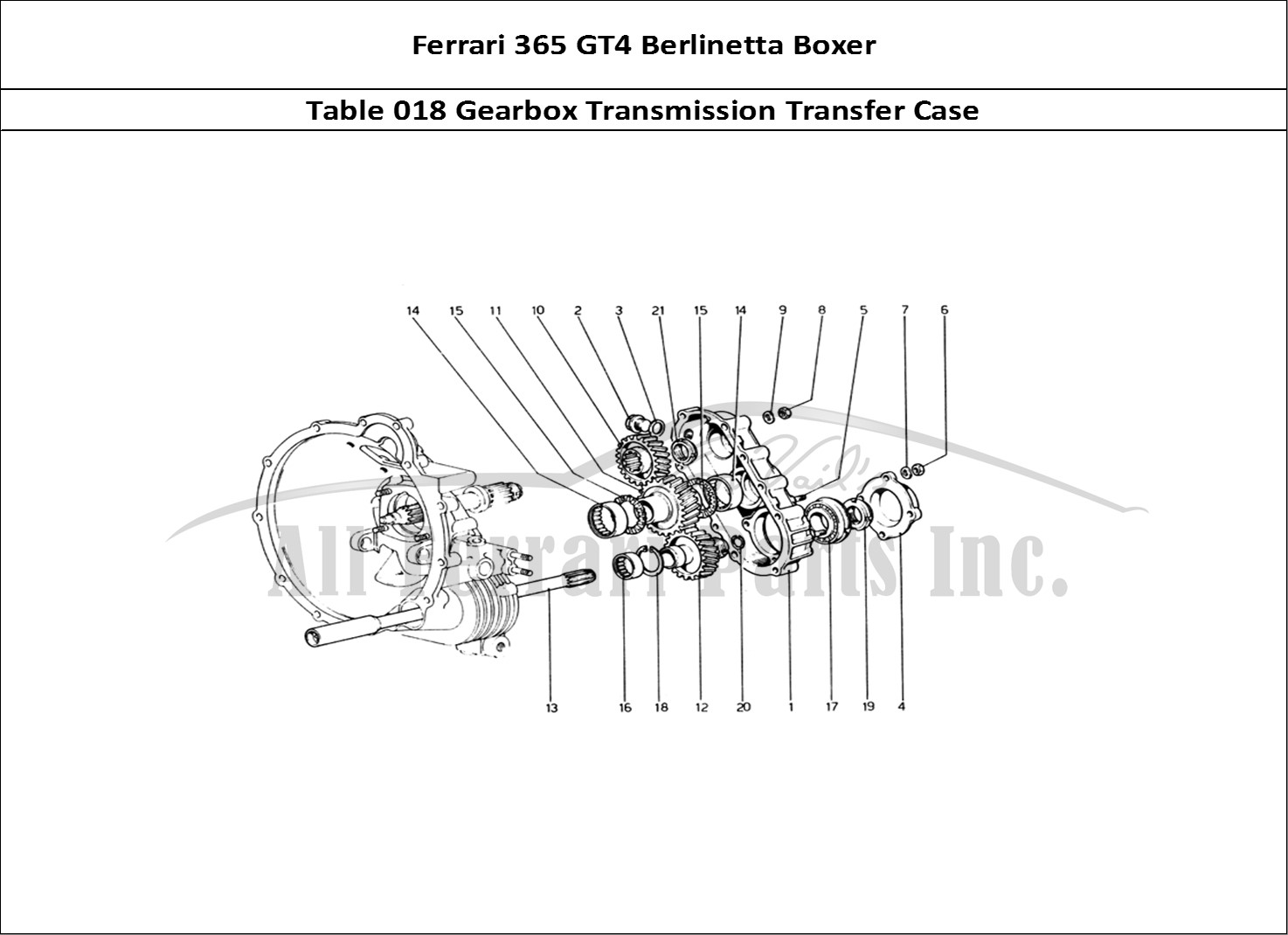 Ferrari Parts Ferrari 365 GT4 Berlinetta Boxer Page 018 Gearbox Transmission
