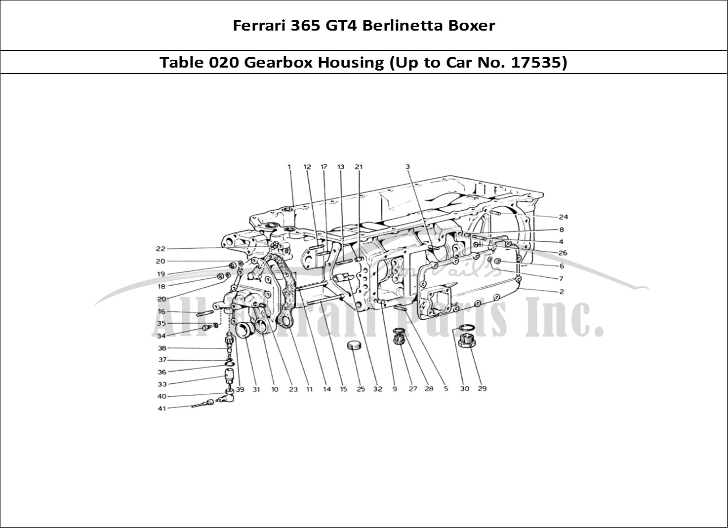 Ferrari Parts Ferrari 365 GT4 Berlinetta Boxer Page 020 Gearbox (Up To Car No. 17