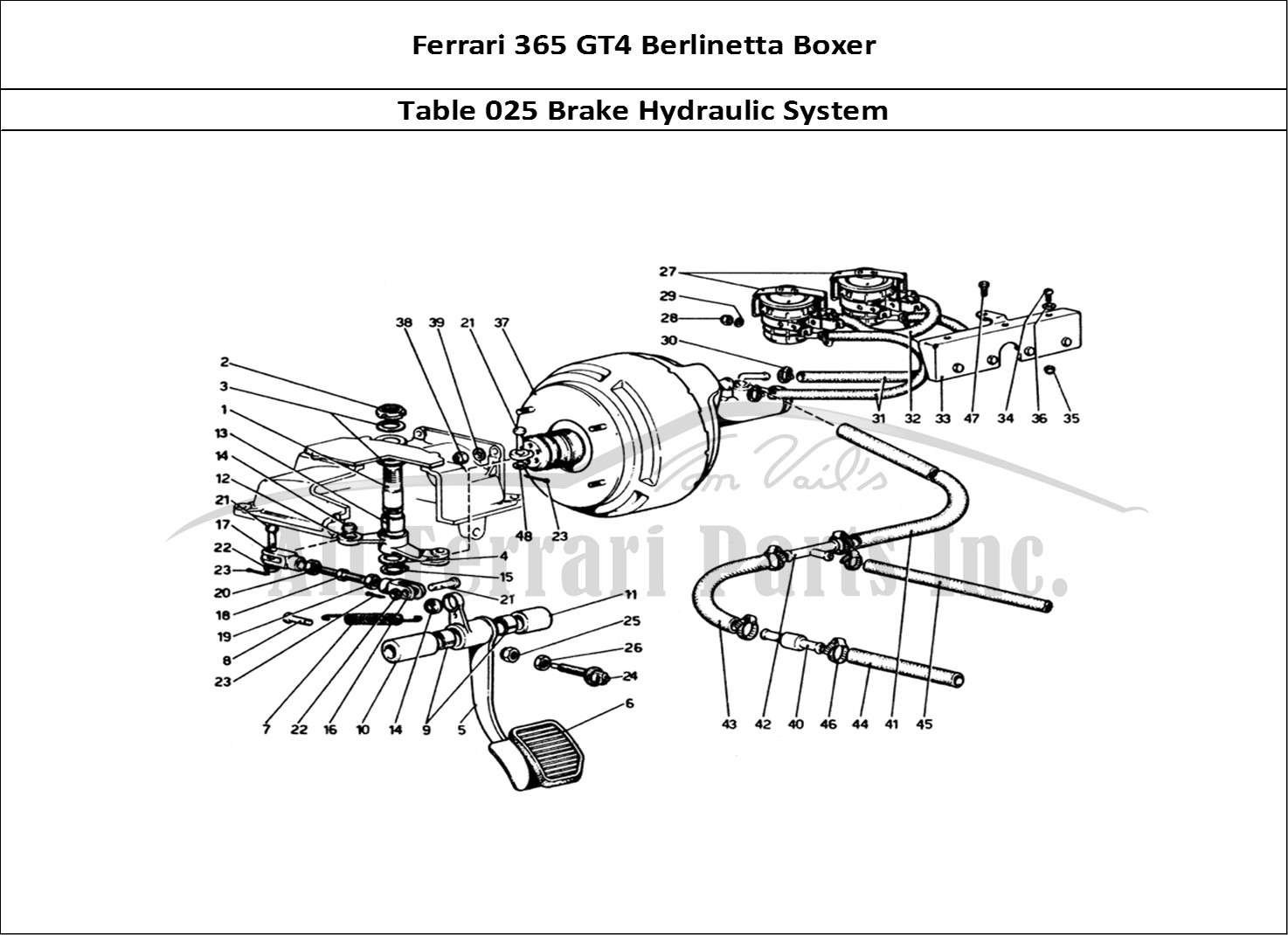 Ferrari Parts Ferrari 365 GT4 Berlinetta Boxer Page 025 Brake Hydraulic System