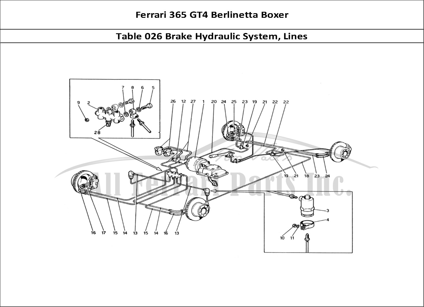 Ferrari Parts Ferrari 365 GT4 Berlinetta Boxer Page 026 Brake System