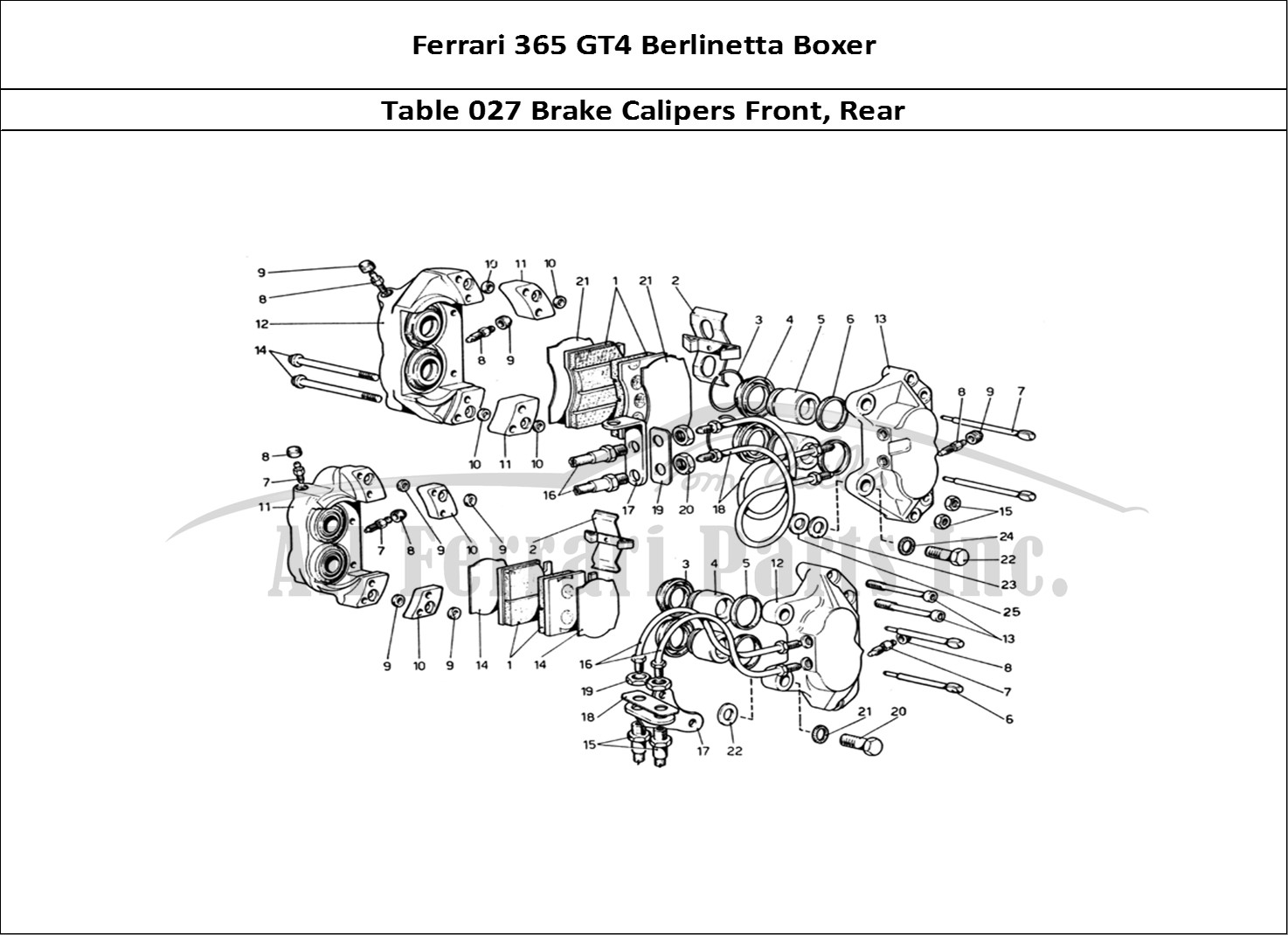 Ferrari Parts Ferrari 365 GT4 Berlinetta Boxer Page 027 Calipers for Front and Re
