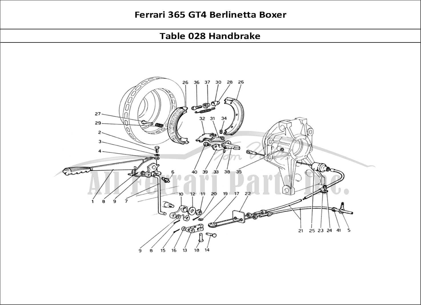 Ferrari Parts Ferrari 365 GT4 Berlinetta Boxer Page 028 Hand-Brake Control