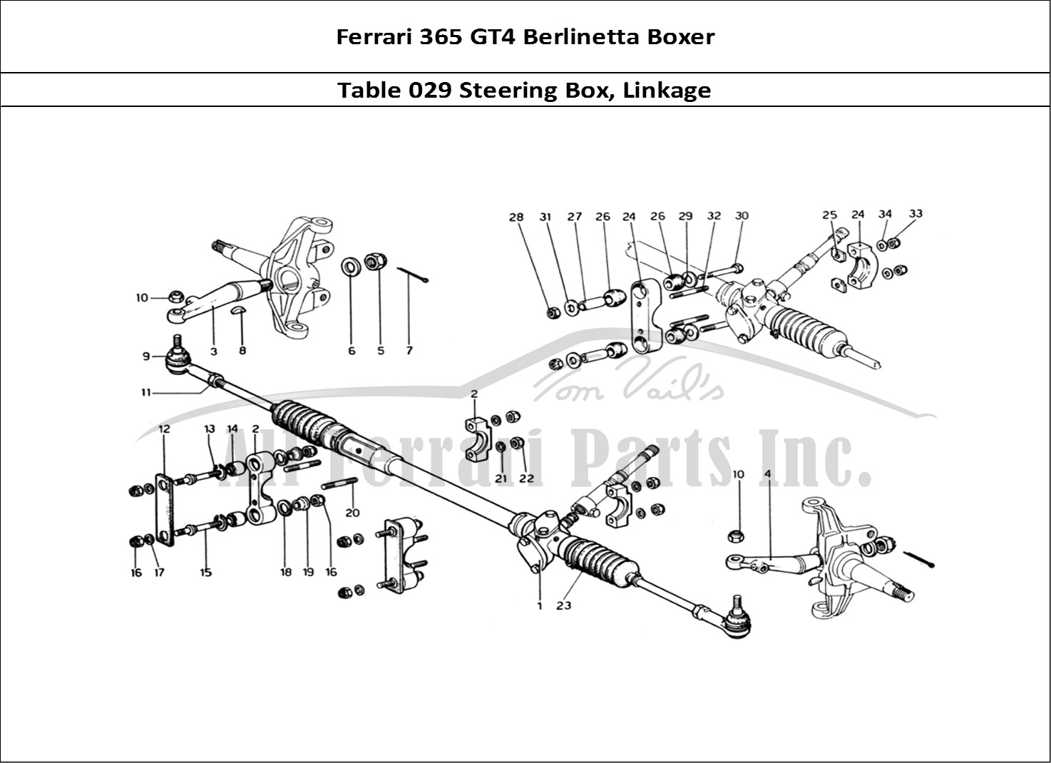 Ferrari Parts Ferrari 365 GT4 Berlinetta Boxer Page 029 Steering Box and Linkage