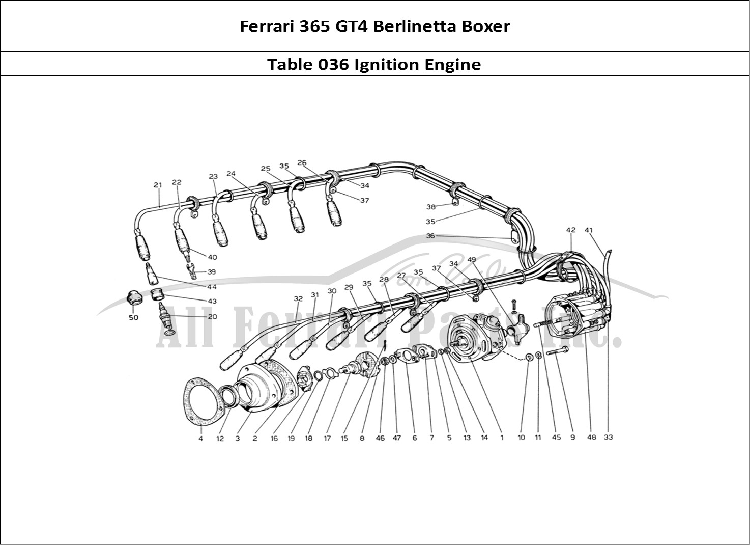 Ferrari Parts Ferrari 365 GT4 Berlinetta Boxer Page 036 Engine Ignition