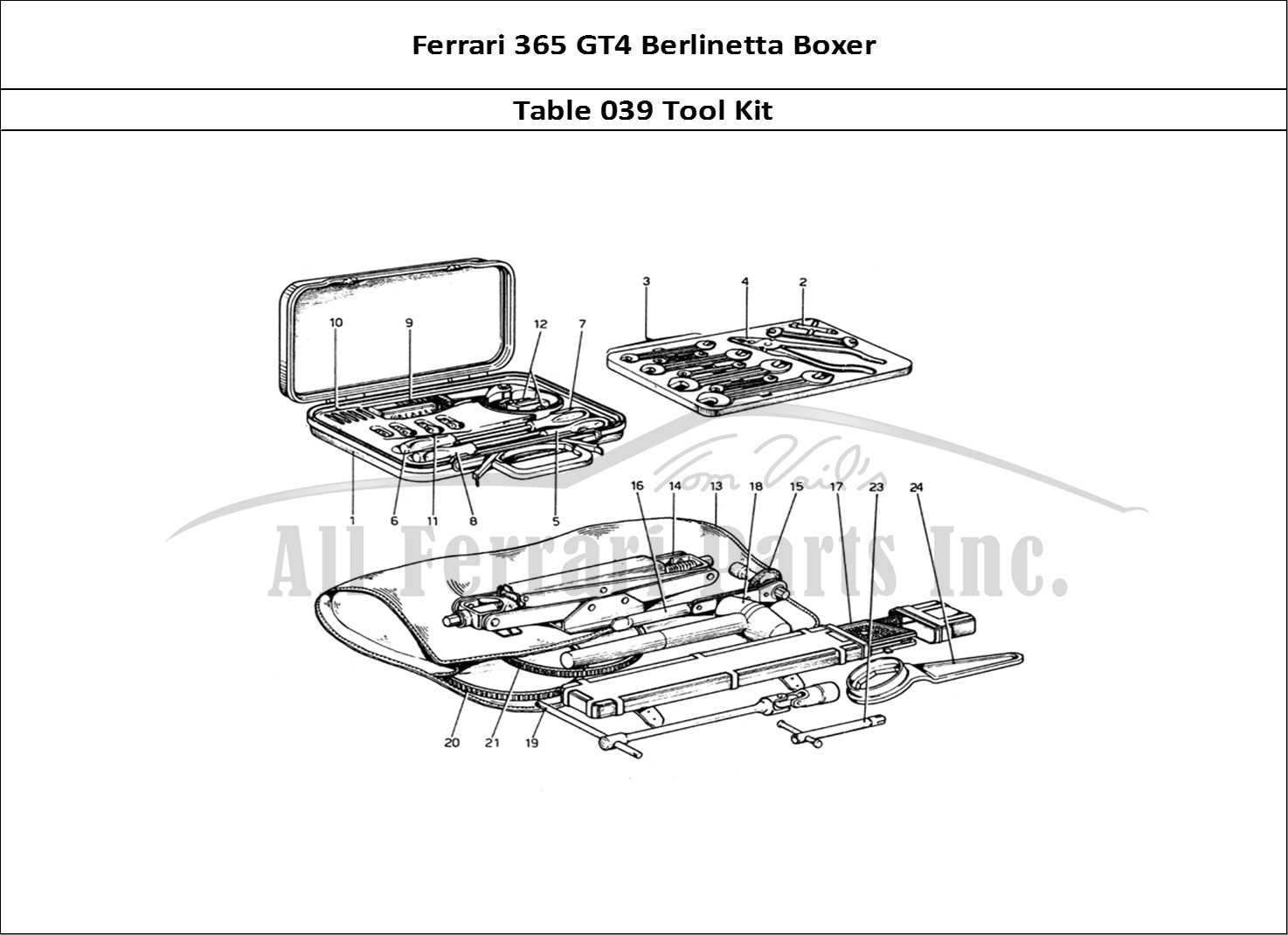 Ferrari Parts Ferrari 365 GT4 Berlinetta Boxer Page 039 Tool-Kit
