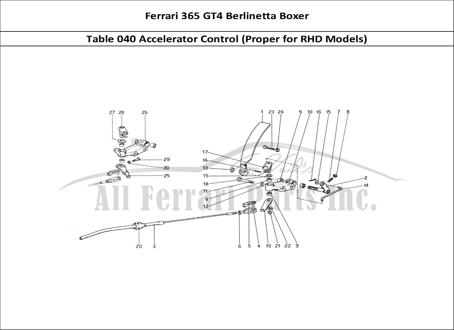 Ferrari Parts Ferrari 365 GT4 Berlinetta Boxer Page 040 Throttle Controll (Varian