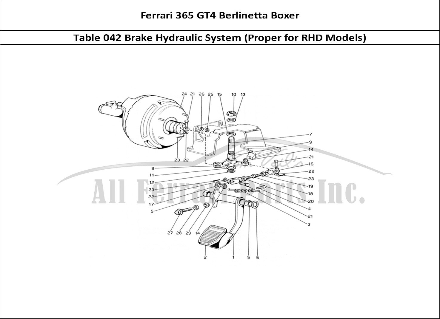 Ferrari Parts Ferrari 365 GT4 Berlinetta Boxer Page 042 Brake Hydraulic System (V
