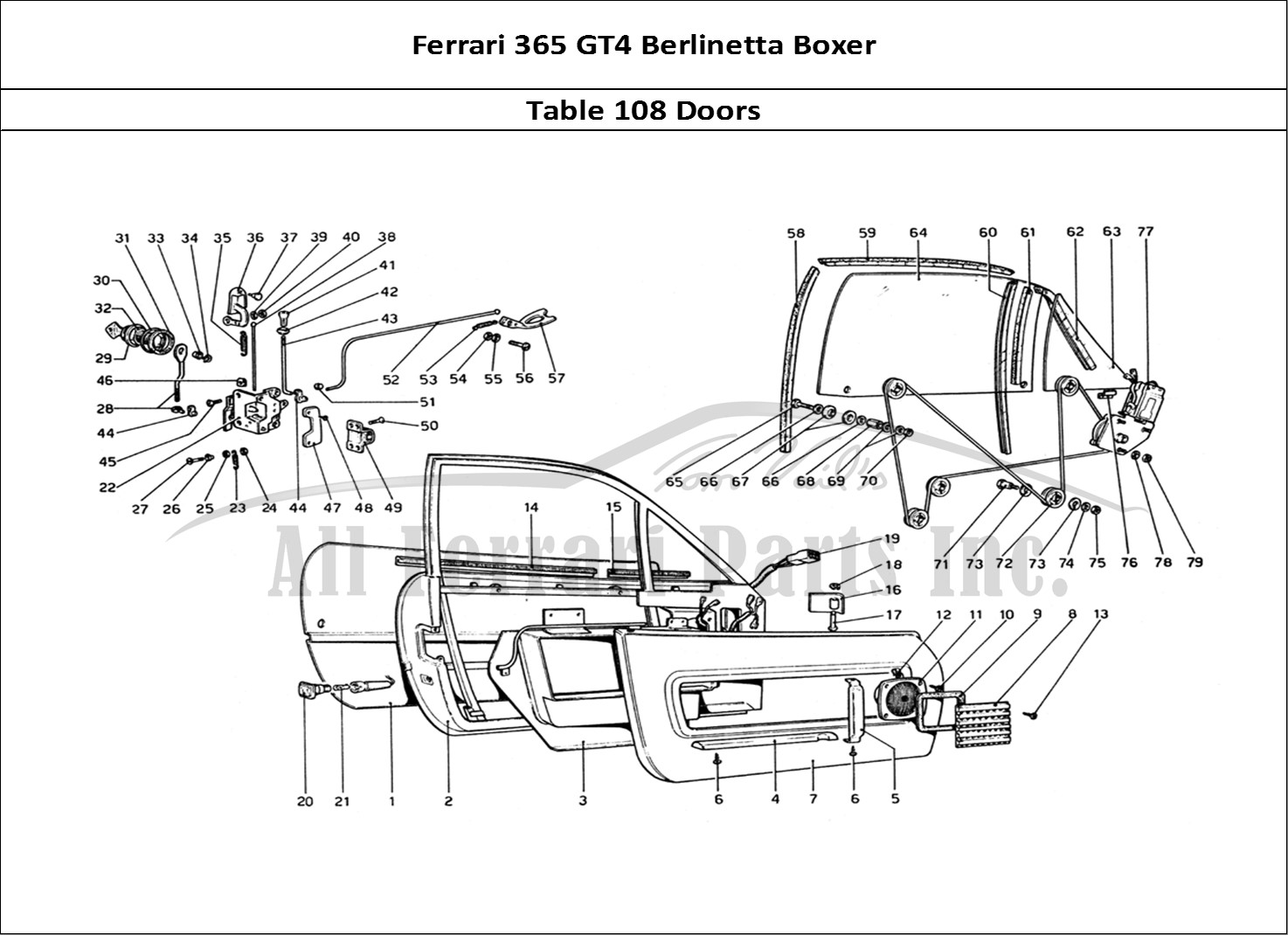 Ferrari Parts Ferrari 365 GT4 Berlinetta Boxer Page 108 Doors
