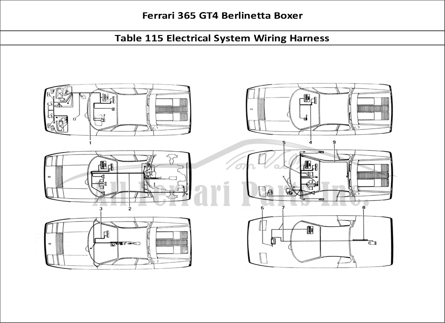 Ferrari Parts Ferrari 365 GT4 Berlinetta Boxer Page 115 Electrical System