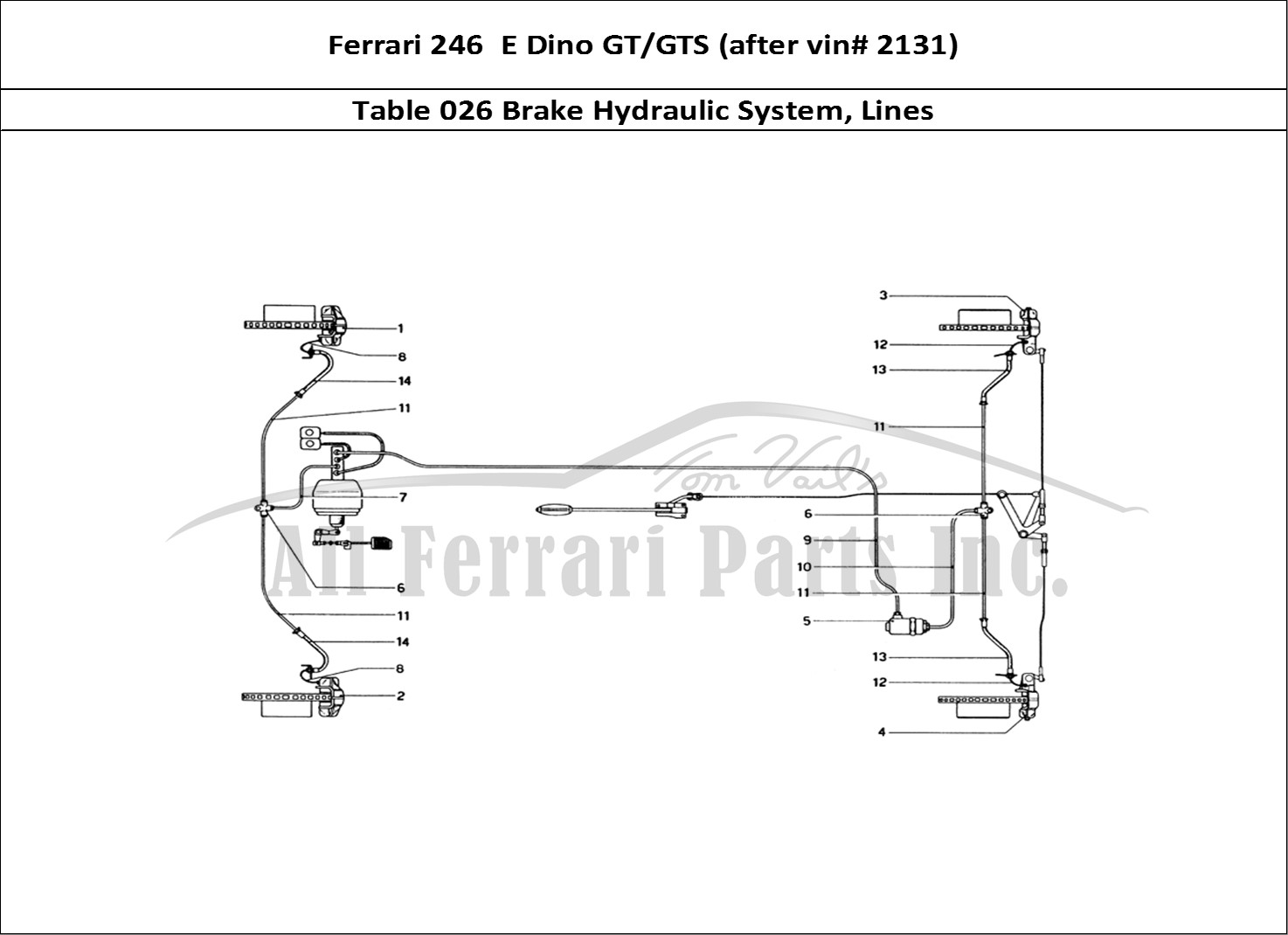 Ferrari Parts Ferrari 246 Dino (1975) Page 026 Brake Hydraulic System On