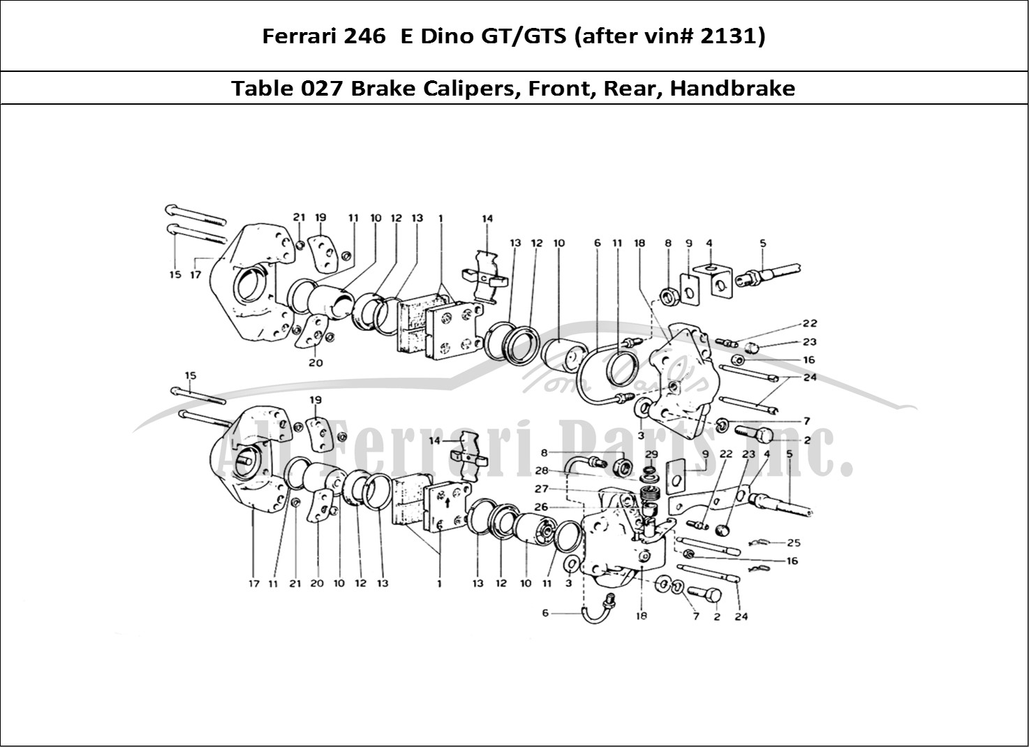 Ferrari Parts Ferrari 246 Dino (1975) Page 027 Calipers for Front and Re