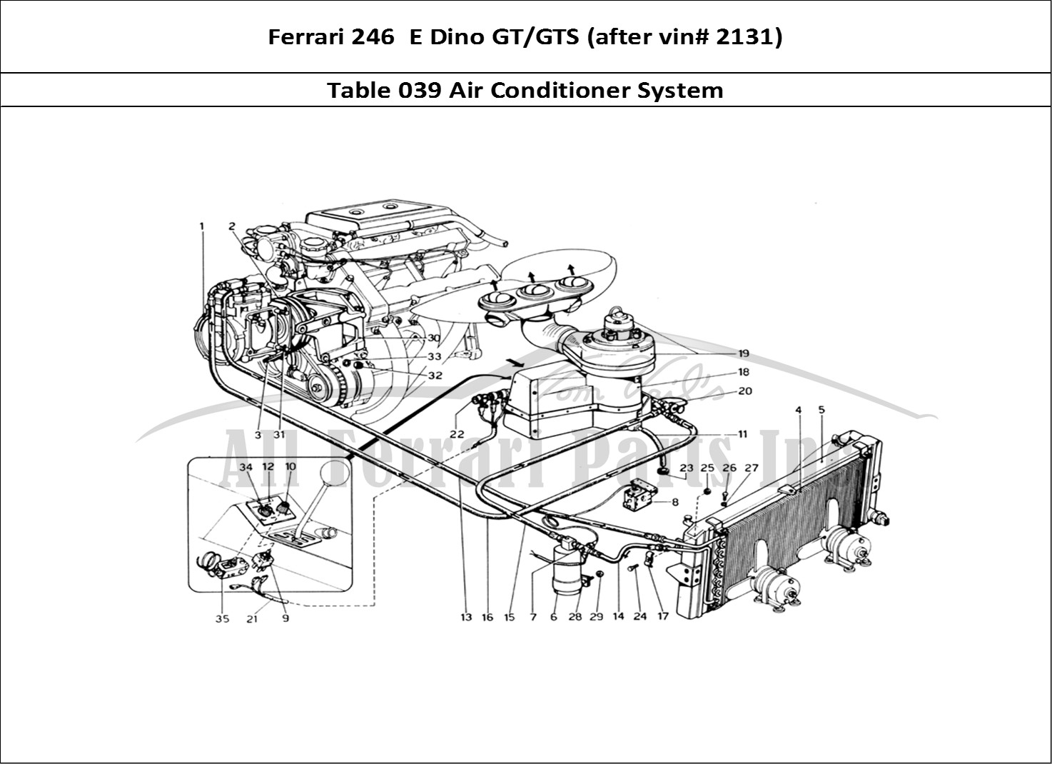 Ferrari Parts Ferrari 246 Dino (1975) Page 039 Air Conditioning System