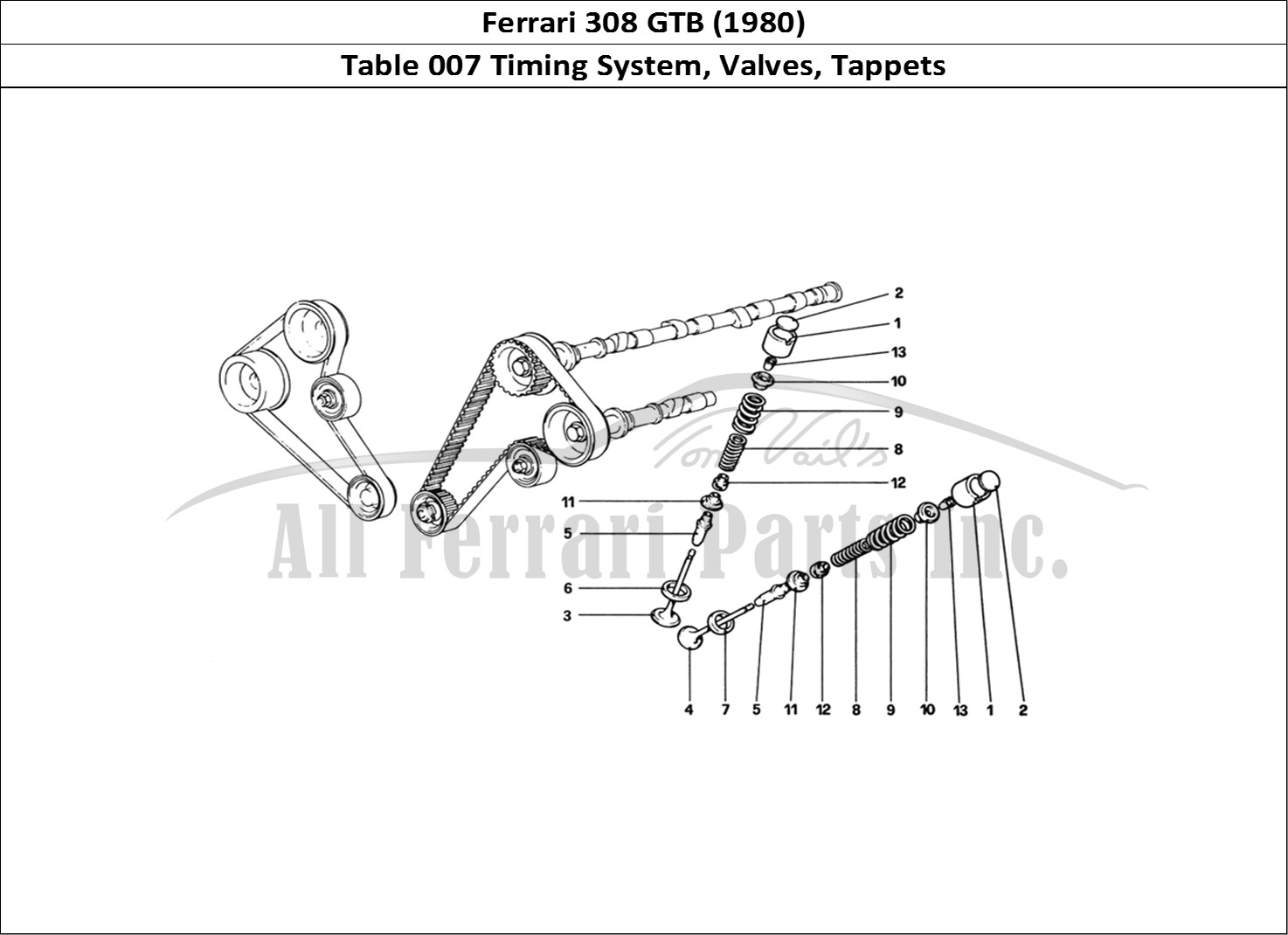 Ferrari Parts Ferrari 308 GTB (1980) Page 007 Timing System - Tappets