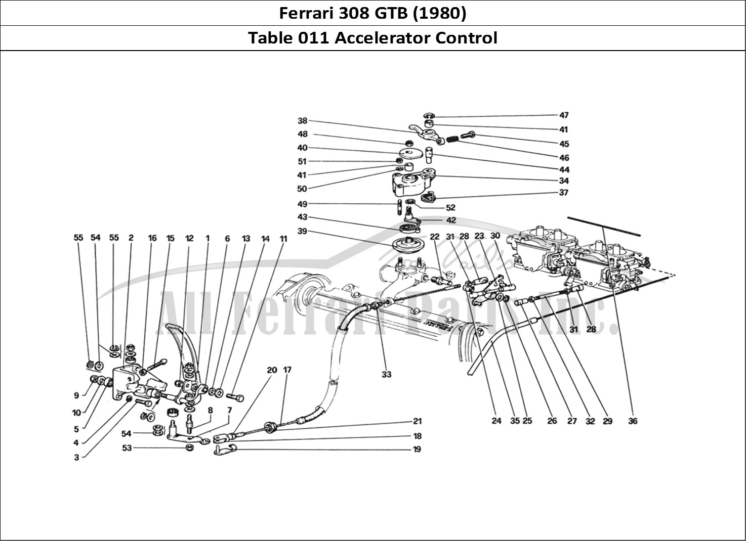 Ferrari Parts Ferrari 308 GTB (1980) Page 011 Throttle Control