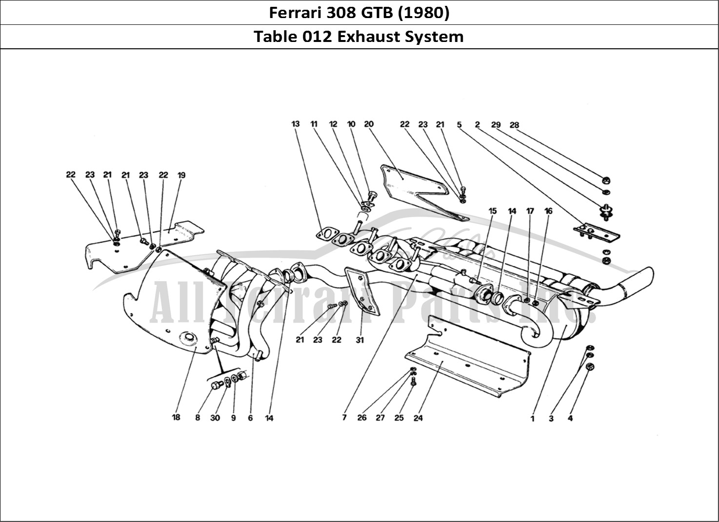 Ferrari Parts Ferrari 308 GTB (1980) Page 012 Exhaust System
