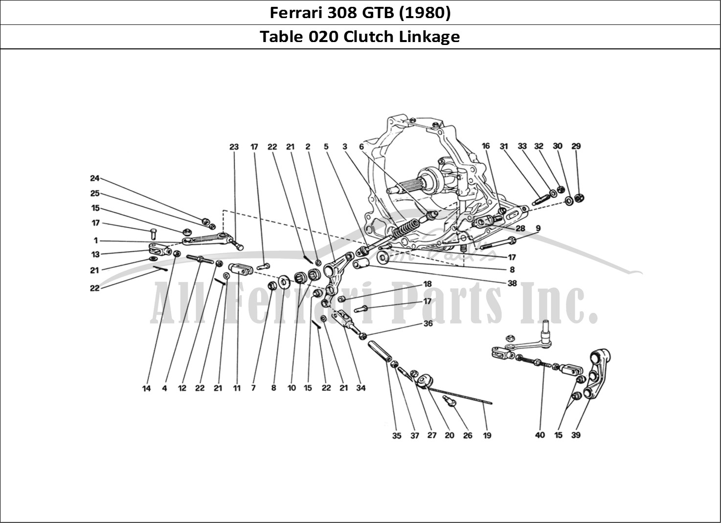 Ferrari Parts Ferrari 308 GTB (1980) Page 020 Clutch Operating Control
