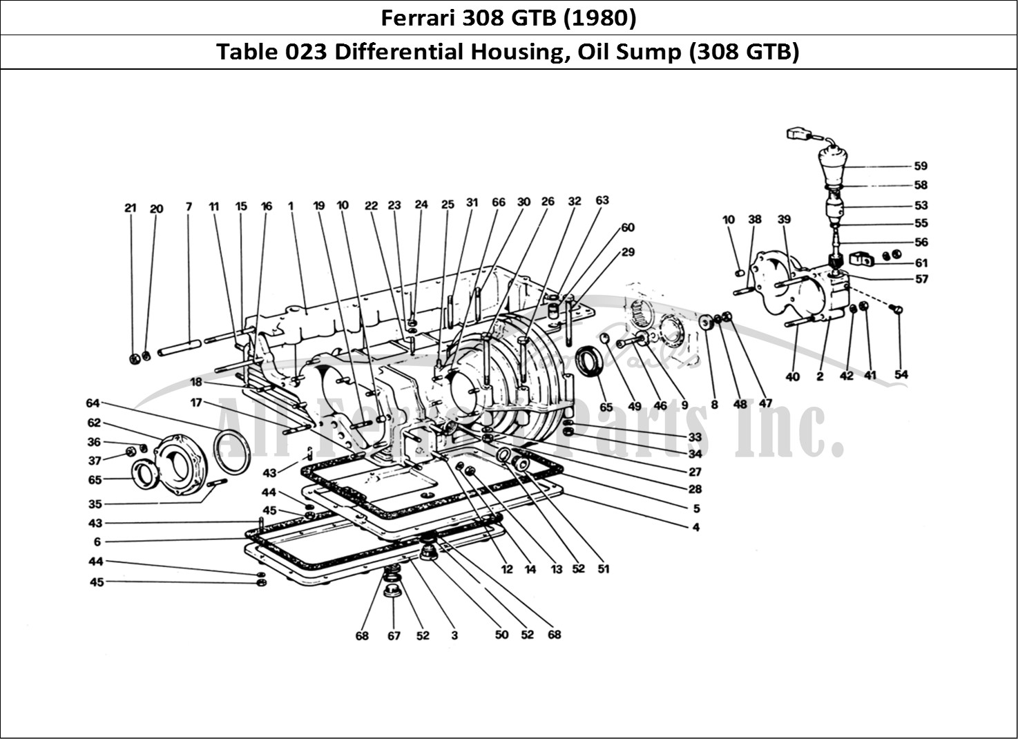 Ferrari Parts Ferrari 308 GTB (1980) Page 023 Gearbox - Differential Ho