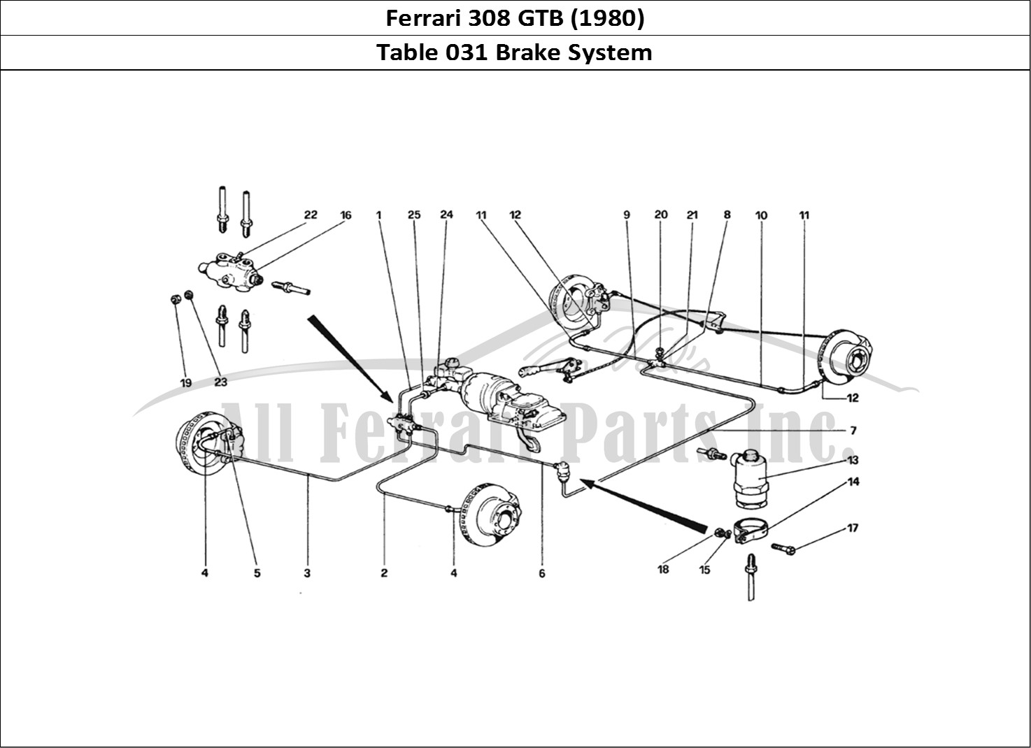 Ferrari Parts Ferrari 308 GTB (1980) Page 031 Brake System