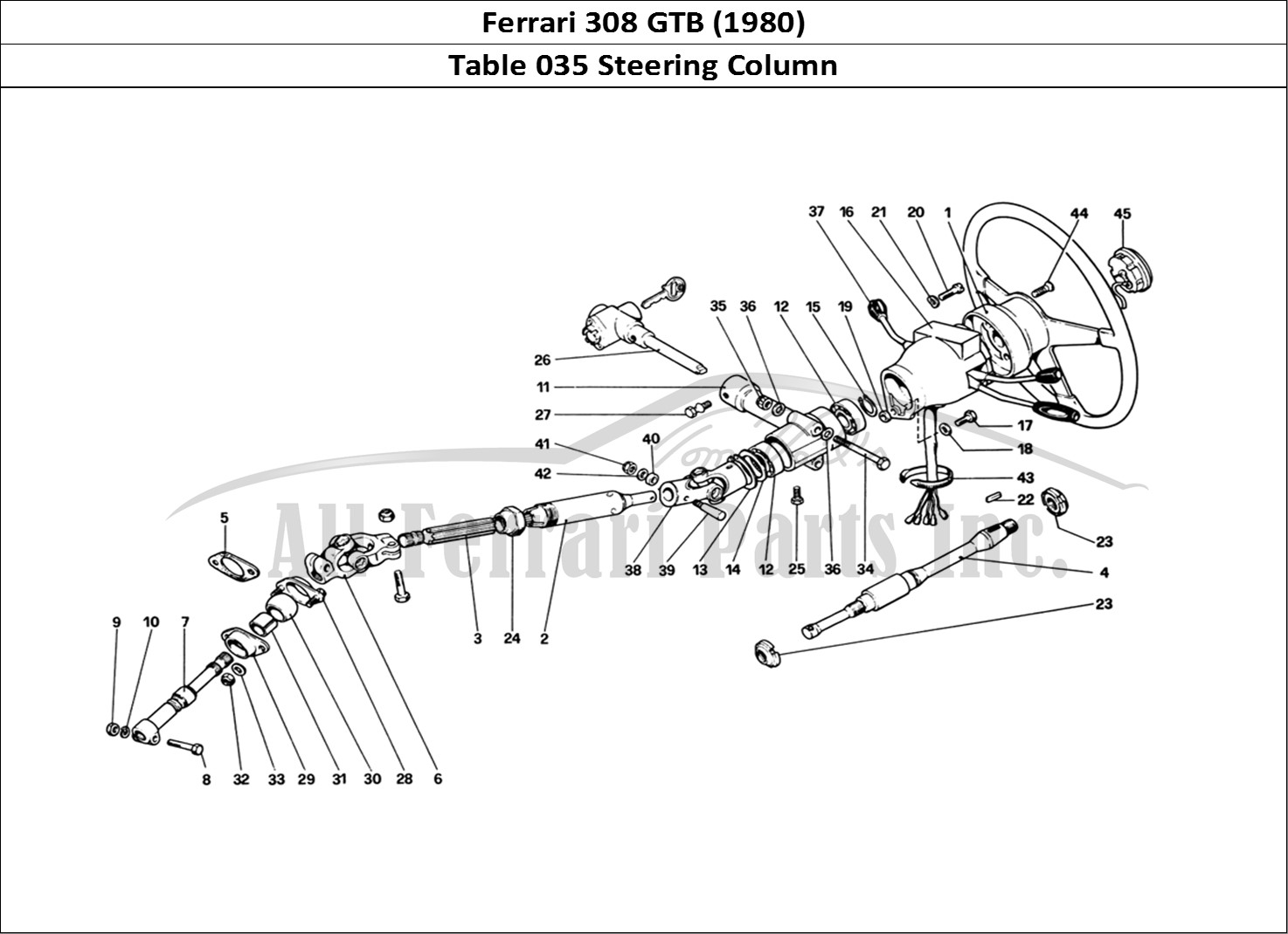 Ferrari Parts Ferrari 308 GTB (1980) Page 035 Steering Column