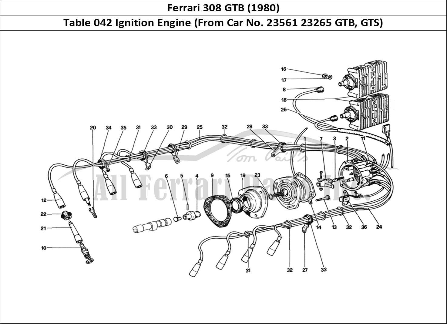 Ferrari Parts Ferrari 308 GTB (1980) Page 042 Engine Ignition (From Car