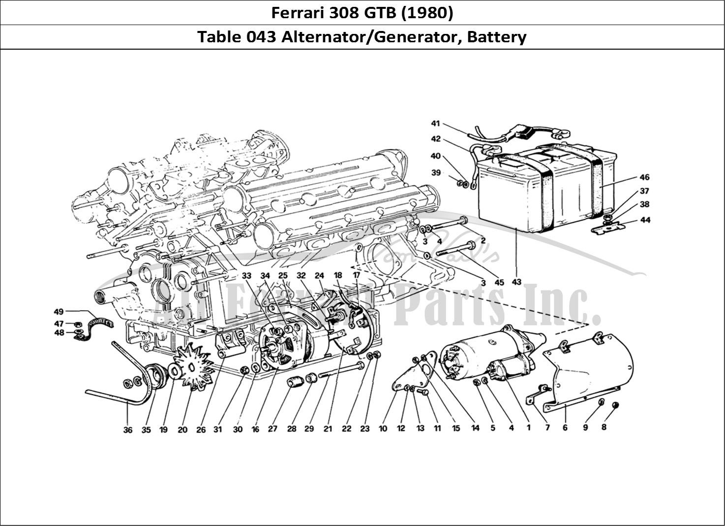 Ferrari Parts Ferrari 308 GTB (1980) Page 043 Electric Generating Syste