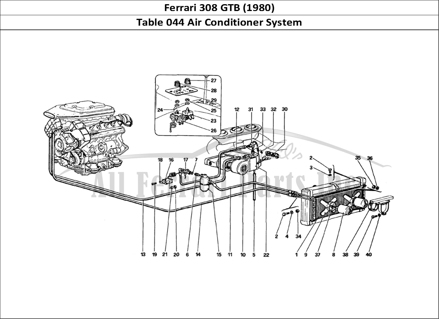 Ferrari Parts Ferrari 308 GTB (1980) Page 044 Air Conditioning System